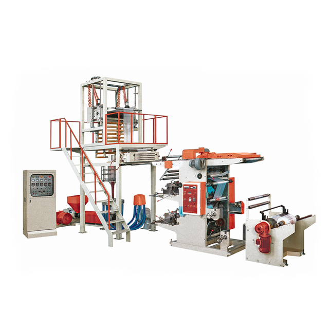 HDPE LDPE LLDPE PE Plastic Film Blowing Machine Inline with Flexo Printing Machine Unit Online