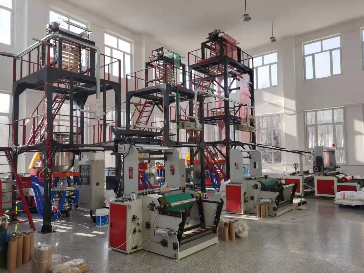 High Speed Double Rotary Die Head HDPE LDPE PE Plastic Blowing Machine