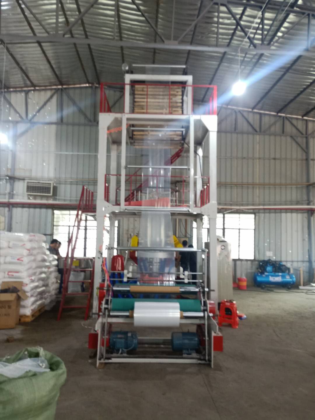 High Speed Double Rotary Die Head HDPE LDPE PE Plastic Blowing Machine